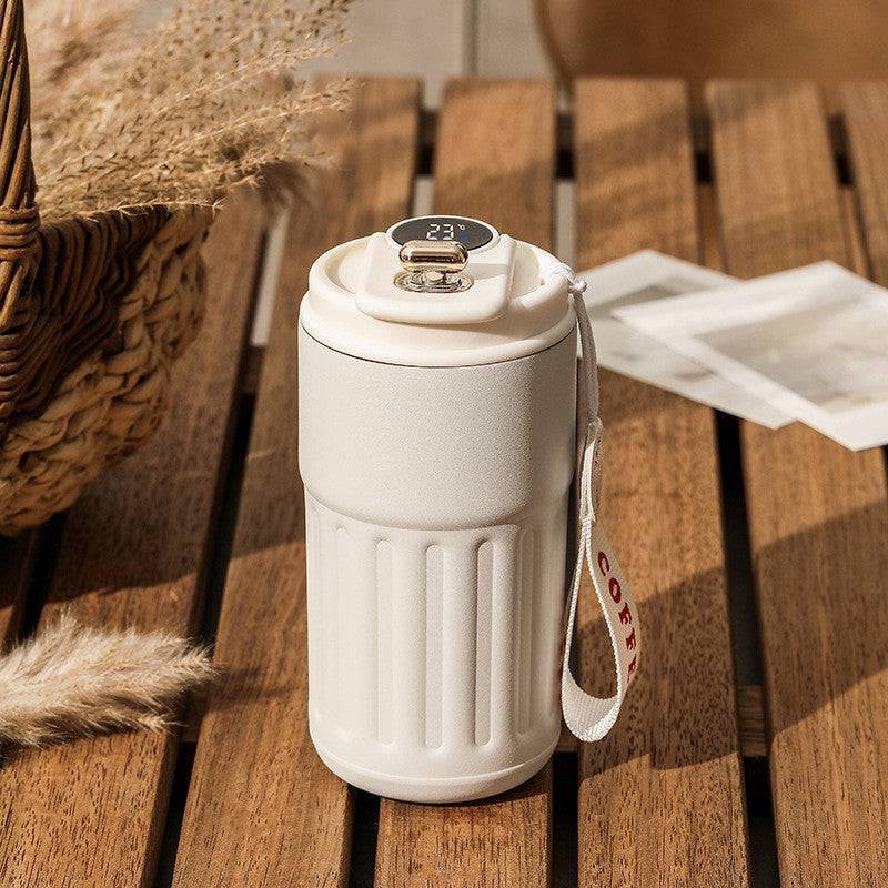 Smart Digital Thermal Bottle Portable Coffee Mug Stainless Steel Water Bottle 450ml - Masuh best bargains 