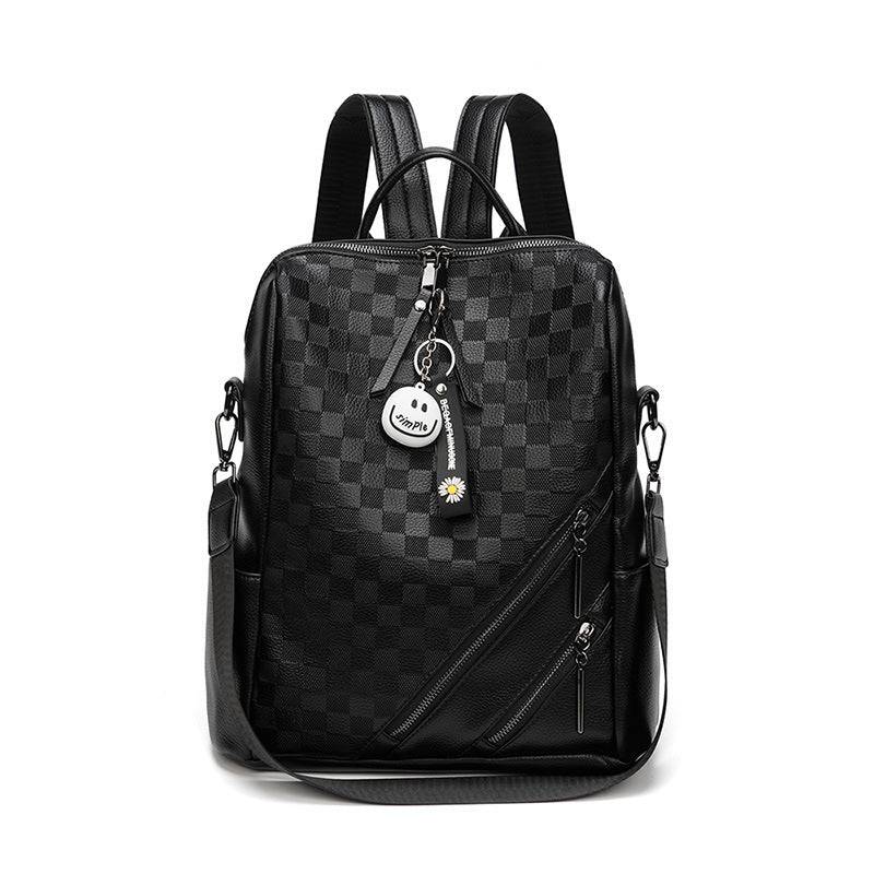 Fashion Checkerboard Backpack Casual Shoulder Bag All-match Shopping Travel Bags For Women - Masuh best bargains 