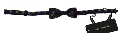 Dolce & Gabbana Exquisite Silk Bow Tie in Blue Flags Print - Masuh best bargains 