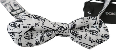 Dolce & Gabbana Elegant White Silk Bow Tie for Sophisticated Evenings - Masuh best bargains 