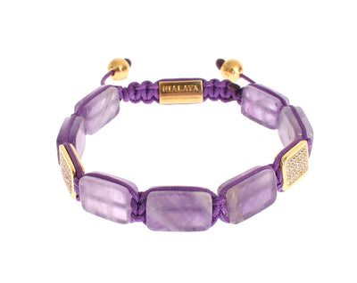 Nialaya Dazzling Diamond Gold-Plated Amethyst Bracelet - Masuh best bargains 