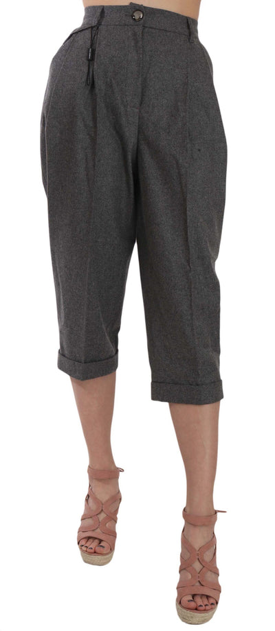 Dolce & Gabbana Elegant Gray Wool-Cashmere Pleated Trousers - Masuh best bargains 