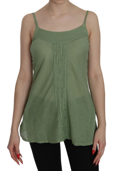 PINK MEMORIES Emerald Silk Spaghetti Strap Tank Top - Masuh best bargains 