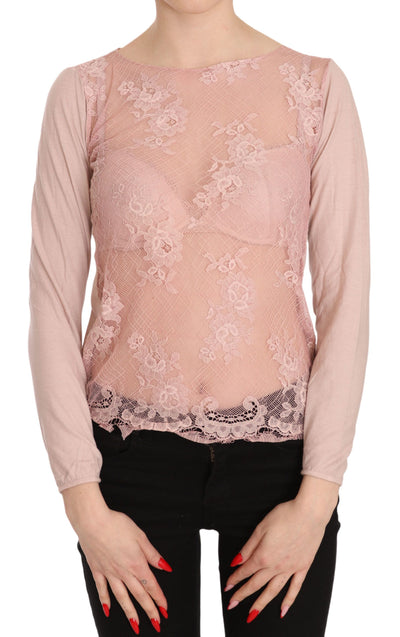 PINK MEMORIES Chic Pink See-Through Cotton Blouse - Masuh best bargains 