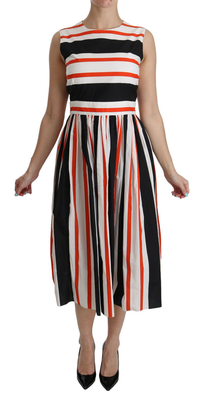 Dolce & Gabbana A-Line Pleated Midi Fashion Dress - Masuh best bargains 