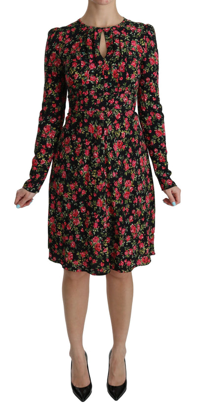Dolce & Gabbana Floral A-Line Viscose Knee Length Dress - Masuh best bargains 