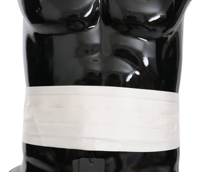 Dolce & Gabbana Elegant White Silk Cummerbund - Masuh best bargains 
