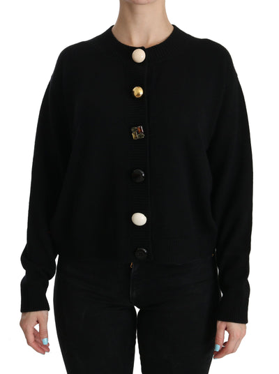 Dolce & Gabbana Elegant Black Cashmere Cardigan Top - Masuh best bargains 
