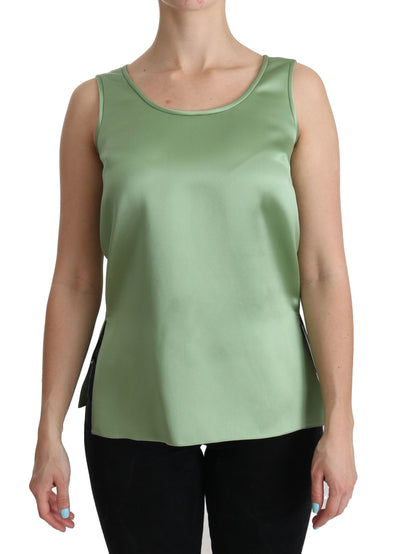 Dolce & Gabbana Elegant Silk Sleeveless Top in Light Mint Green - Masuh best bargains 