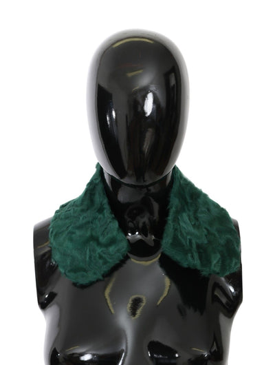 Dolce & Gabbana Elegant Lambskin Fur Scarf in Lush Green - Masuh best bargains 