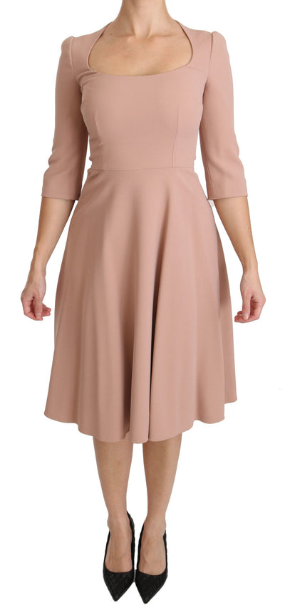 Dolce & Gabbana Elegant Light Pink A-Line Knee Length Dress - Masuh best bargains 