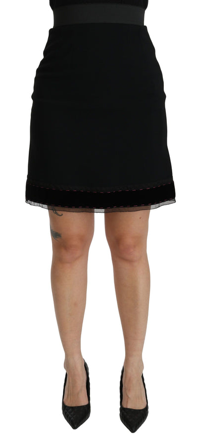 Dolce & Gabbana Elegant High-Waist Black Skirt - Masuh best bargains 