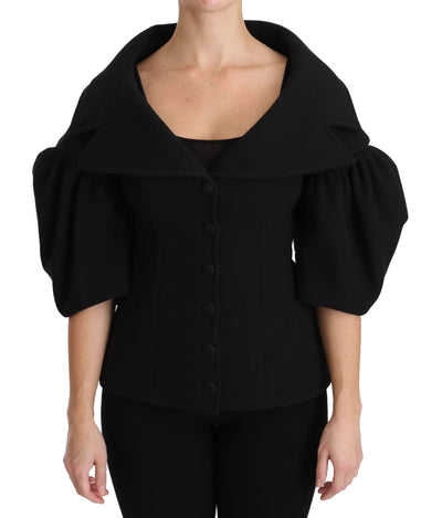 Dolce & Gabbana Elegant Black Virgin Wool Coat - Masuh best bargains 