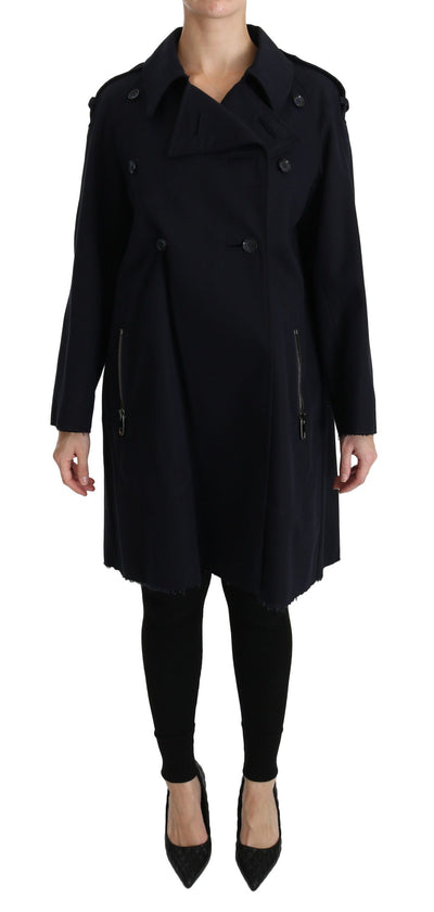 Dolce & Gabbana Elegant Polka Dot Lined Blue Jacket - Masuh best bargains 