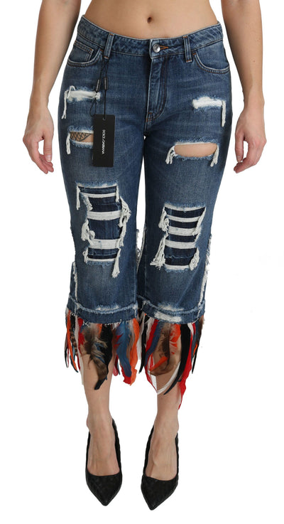 Dolce & Gabbana Chic Low Waist Cropped Jeans - Masuh best bargains 