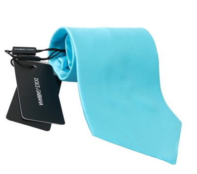 Dolce & Gabbana Stunning Light Blue Silk Men's Tie - Masuh best bargains 