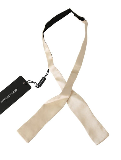 Dolce & Gabbana Elegant Beige Silk Bowtie - Masuh best bargains 