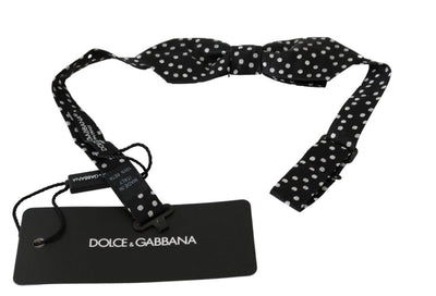 Dolce & Gabbana Elegant Black Polka Dot Silk Bow Tie - Masuh best bargains 