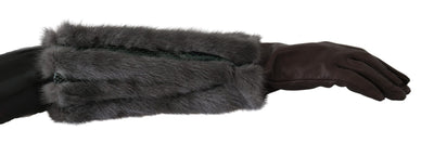 Dolce & Gabbana Elegant Mid-Arm Leather Gloves in Brown - Masuh best bargains 