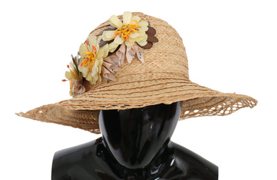 Dolce & Gabbana Elegant Beige Floral Bucket Hat - Masuh best bargains 