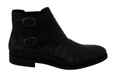 Dolce & Gabbana Elegant Derby Brogue Boots in Exotic Leather - Masuh best bargains 