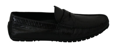 Dolce & Gabbana Exquisite Black Lizard Leather Loafers - Masuh best bargains 