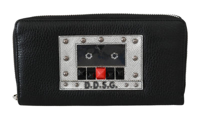 Dolce & Gabbana Elegant Black Leather Zip Continental Wallet - Masuh best bargains 
