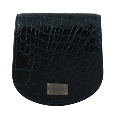 Dolce & Gabbana Exquisite Dark Blue Coin Case Wallet - Masuh best bargains 