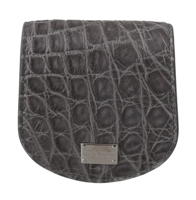 Dolce & Gabbana Exotic Gray Leather Condom Case Wallet - Masuh best bargains 