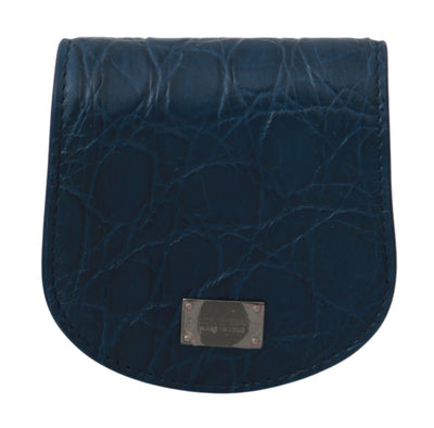 Dolce & Gabbana Sleek Blue Caimano Condom Case Wallet - Masuh best bargains 