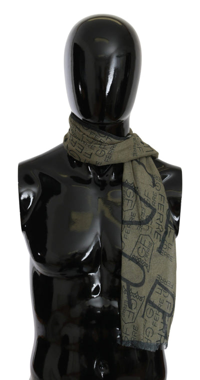 GF Ferre Elegant Patterned Wool-Blend Scarf - Masuh best bargains 