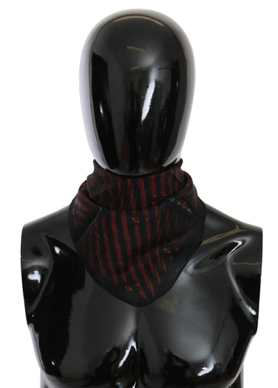 Costume National Elegant Silk Scarf Bandana Hat in Black Orange - Masuh best bargains 