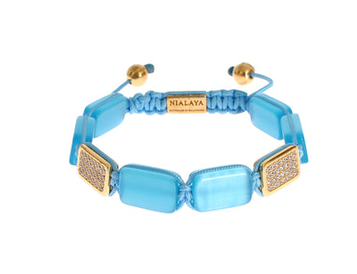 Nialaya Elegant Blue Opal & Diamond-Studded Bracelet - Masuh best bargains 