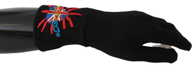 Dolce & Gabbana Elegant Black Virgin Wool Unisex Gloves - Masuh best bargains 