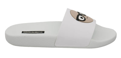 Dolce & Gabbana Chic White Slide Sandals - Luxury Summer Footwear - Masuh best bargains 