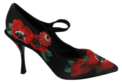 Dolce & Gabbana Floral Mary Janes Pumps with Crystal Detail - Masuh best bargains 