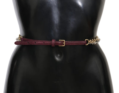 Dolce & Gabbana Crystal Studded Waist Belt in Purple - Masuh best bargains 