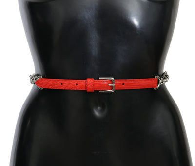 Dolce & Gabbana Elegant Floral Rose Waist Belt in Vibrant Red - Masuh best bargains 