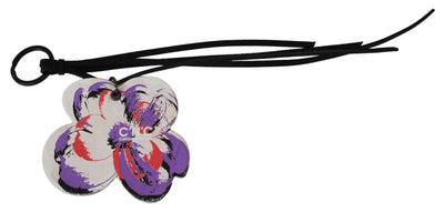 Costume National Elegant Black and White Leather Keychain - Masuh best bargains 