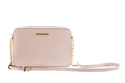 Michael Kors Jet Set Large East West Saffiano Leather Crossbody Bag Handbag (Powder Blush) - Masuh best bargains 