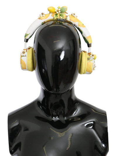 Dolce & Gabbana Glamorous Gold-Embellished Leather Headphones - Masuh best bargains 