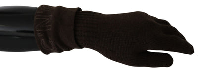 Costume National Elegant Brown Knitted Gloves - Masuh best bargains 