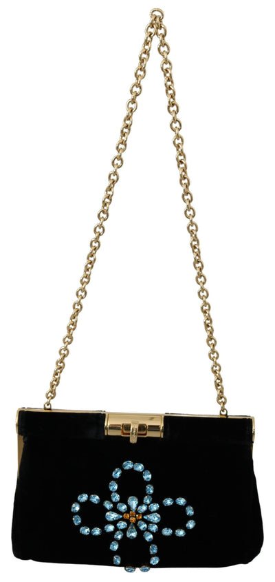 Dolce & Gabbana Velvet Evening Party Crossbody with Crystal Studs - Masuh best bargains 