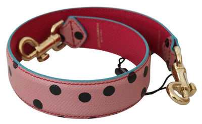 Dolce & Gabbana Elegant Pink Polka-Dotted Leather Shoulder Strap - Masuh best bargains 