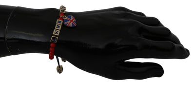 Dolce & Gabbana Elegant Blue Red Glass Cotton Blend Bracelet - Masuh best bargains 