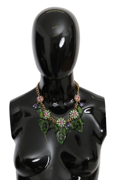 Dolce & Gabbana Elegant Crystal Charms Leaves Pendant Necklace - Masuh best bargains 