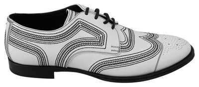 Dolce & Gabbana Elegant White Leather Derby Shoes - Masuh best bargains 