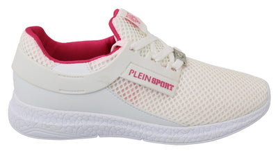 Philipp Plein Chic White Becky Sneakers with Pink Accents - Masuh best bargains 