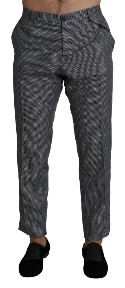 Dolce & Gabbana Elegant Gray Slim Fit Dress Trousers - Masuh best bargains 