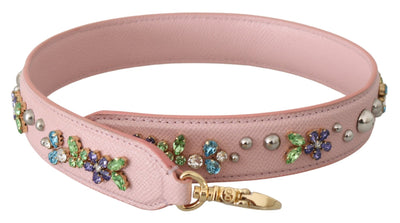 Dolce & Gabbana Stunning Pink Crystal Studded Leather Strap - Masuh best bargains 